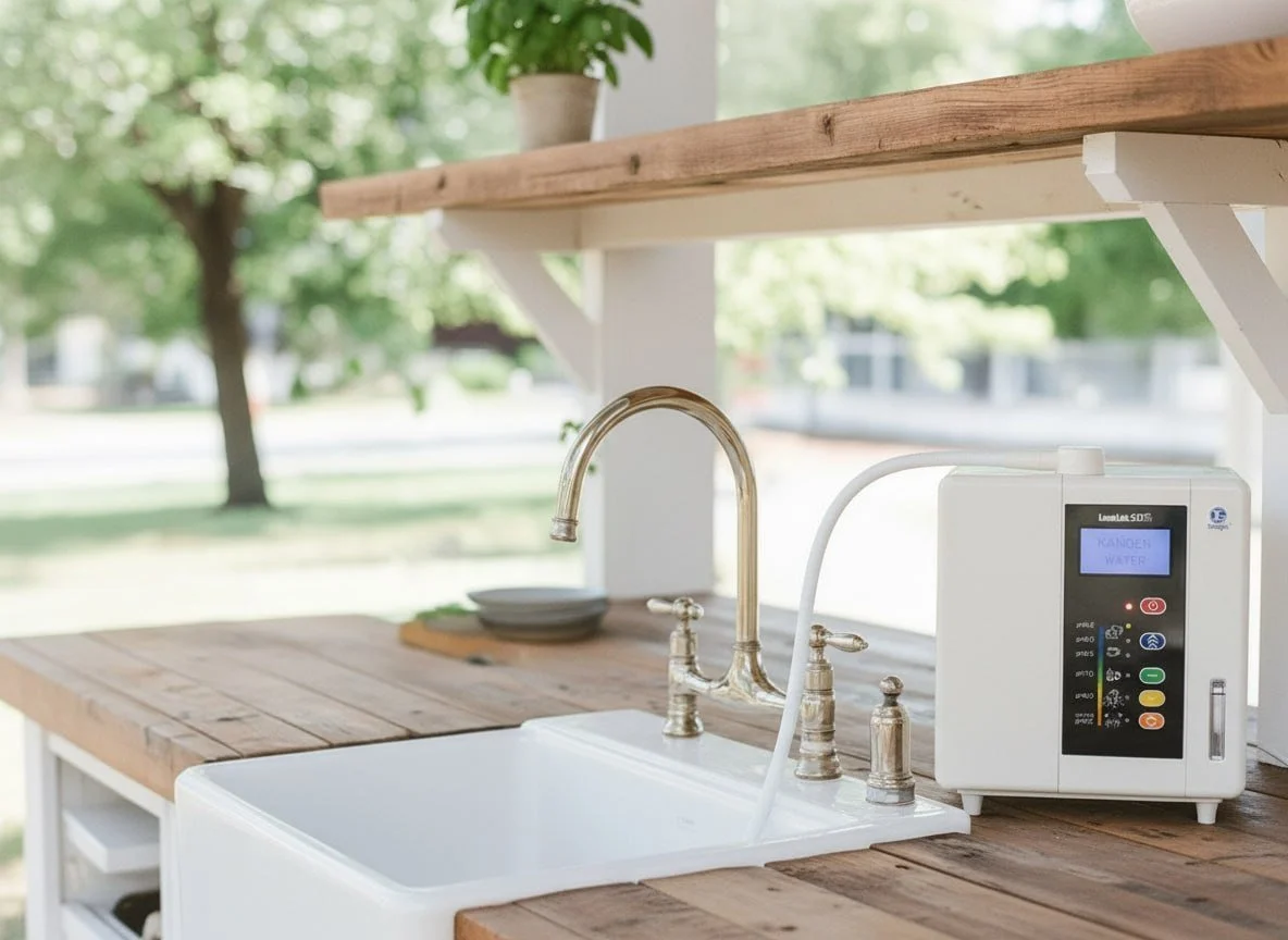 The latest SD501DX Kangen Water Machine with 7 plates, sleek design and 8 languages.