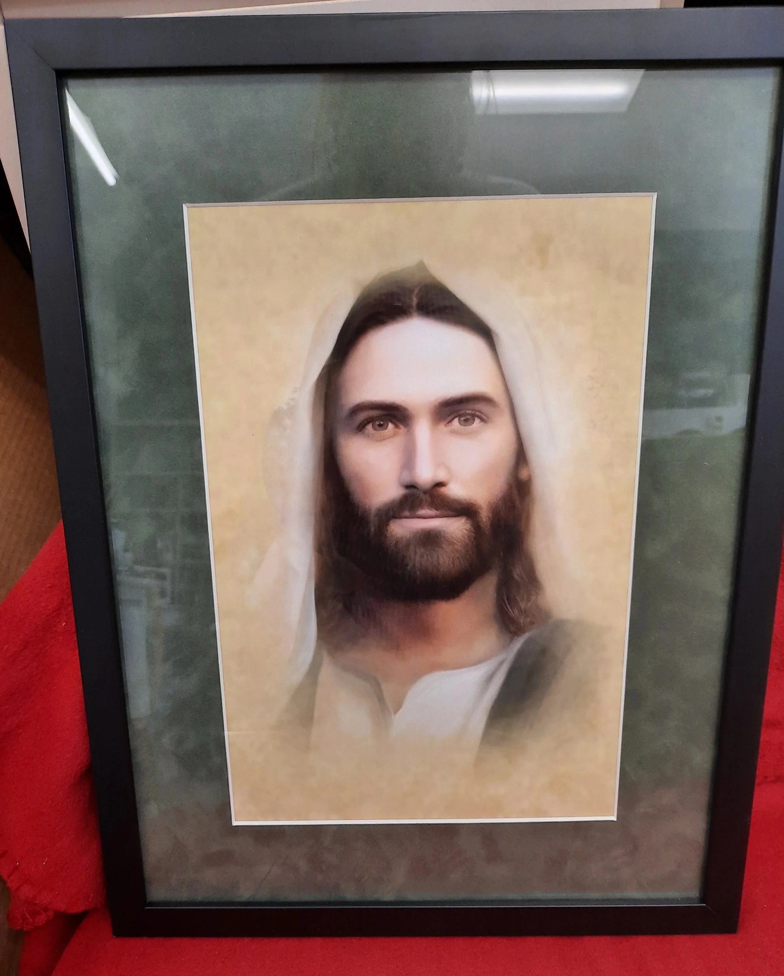 Religious Print with single mat custom framed