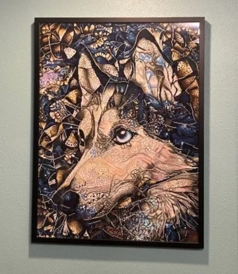 Diamond Art of a husky dog. No mat