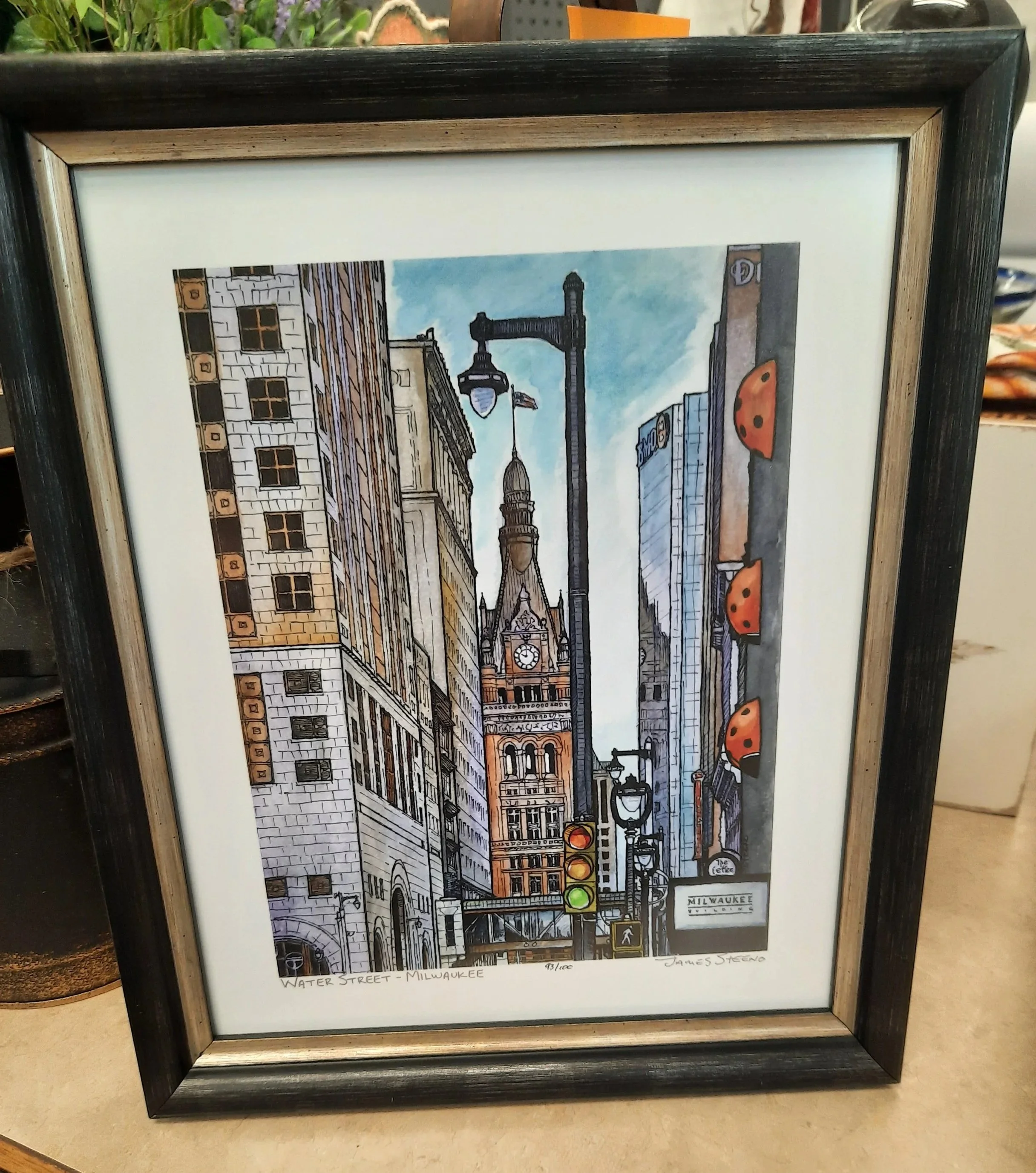 City Landscape Art Print with single mat