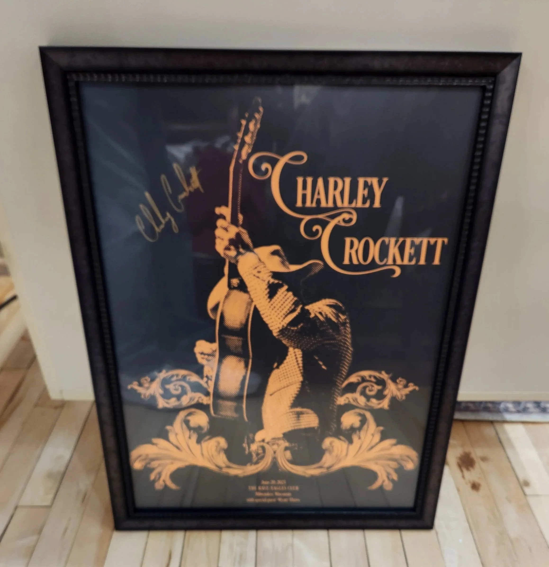 Charley Crockett Concert Poster Custom Framed with no mat