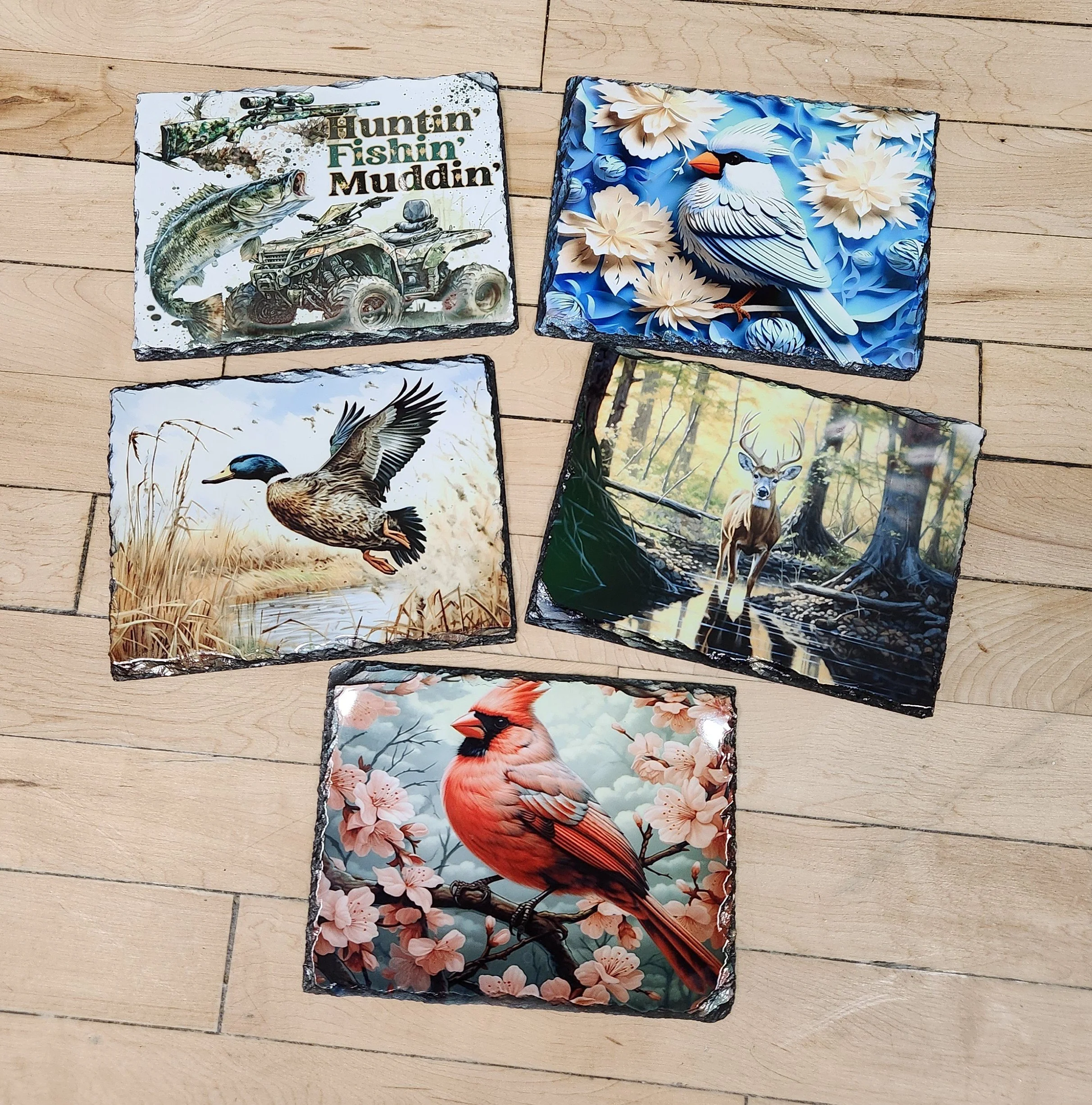 Custom Photo Slates 5.5 inches by 7.5 inches with 3D images, wildlife and water fowl