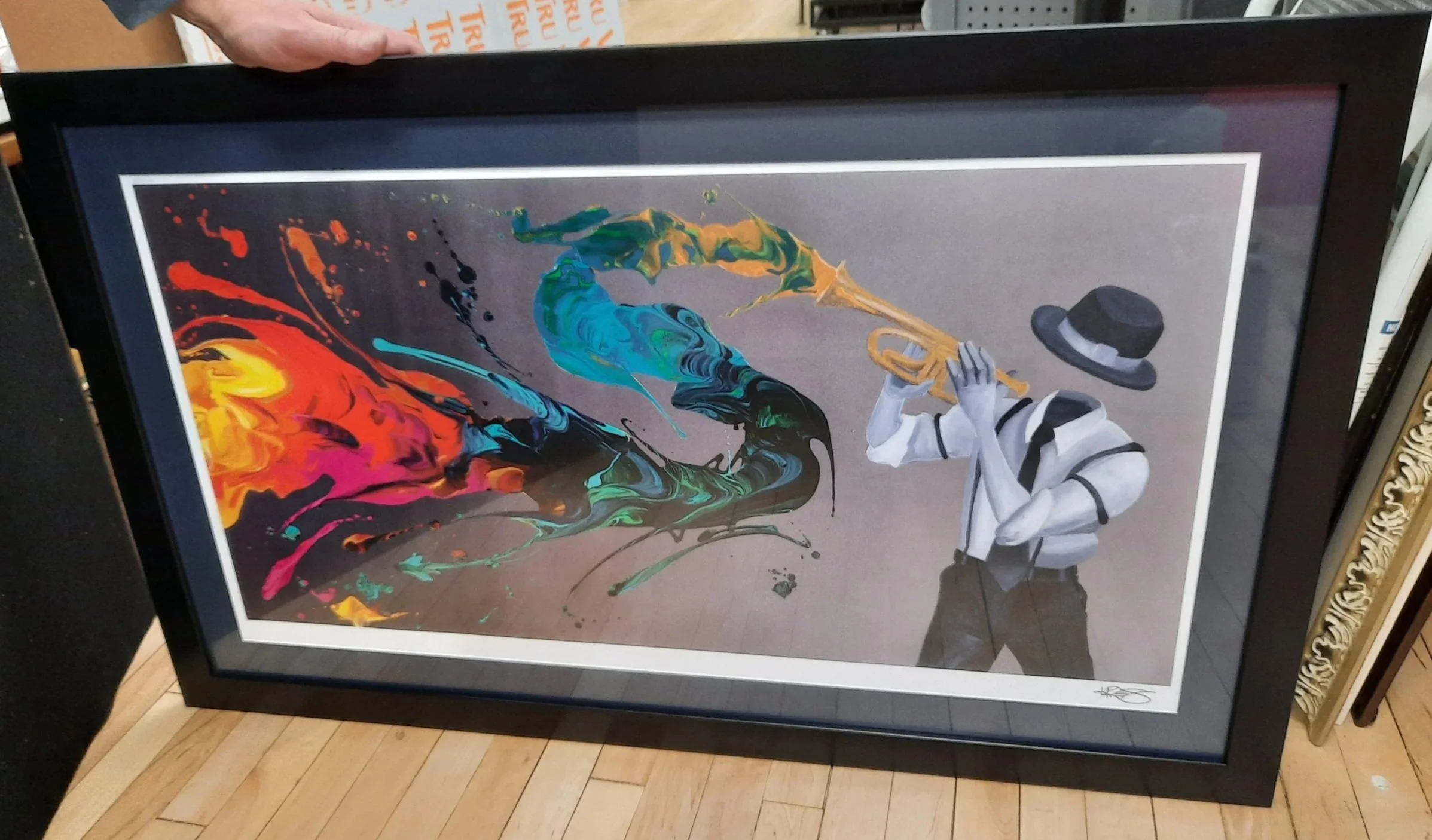 Colorful music Poster with single mat