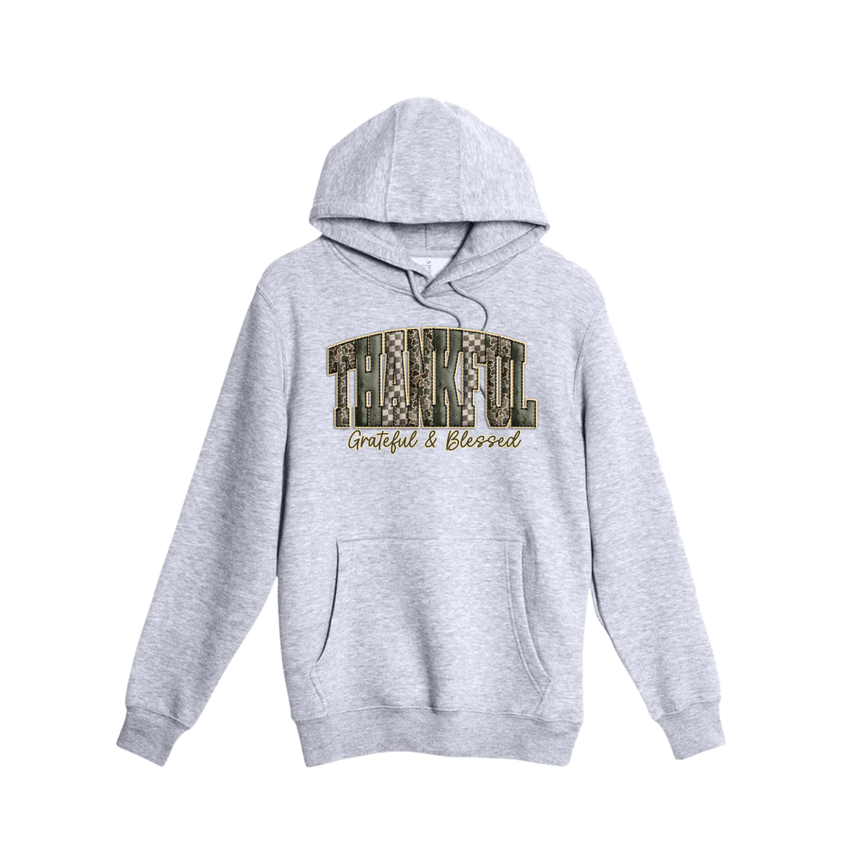 Camo Thankful Grey Hooded