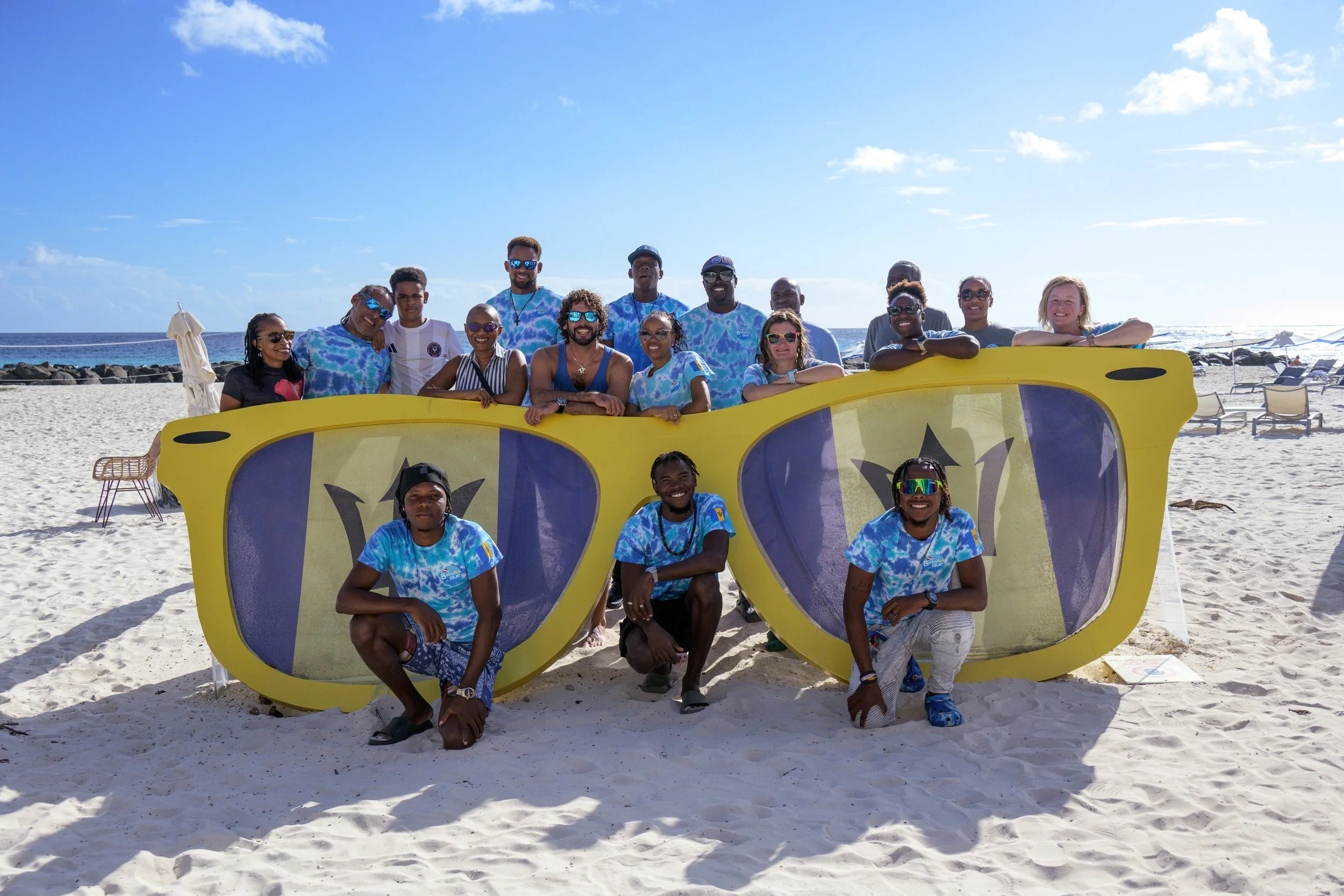 The team at Barbados Blue Watersports, a dive shop located in Carlisle Bay, St. Michael at the Hilton Hotel