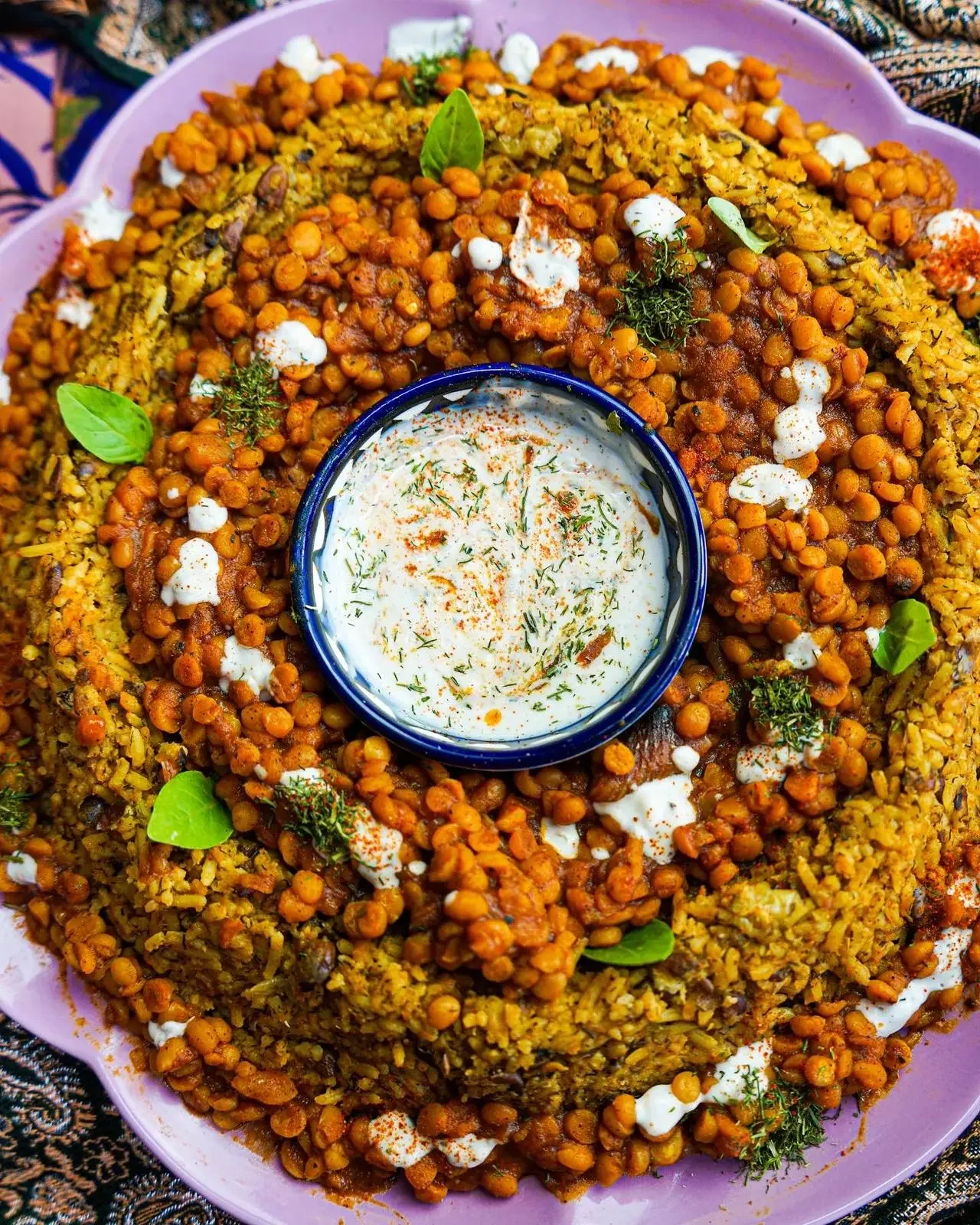 a coloful Afghani plate of food