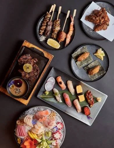 an overhead view of Japanese cuisine