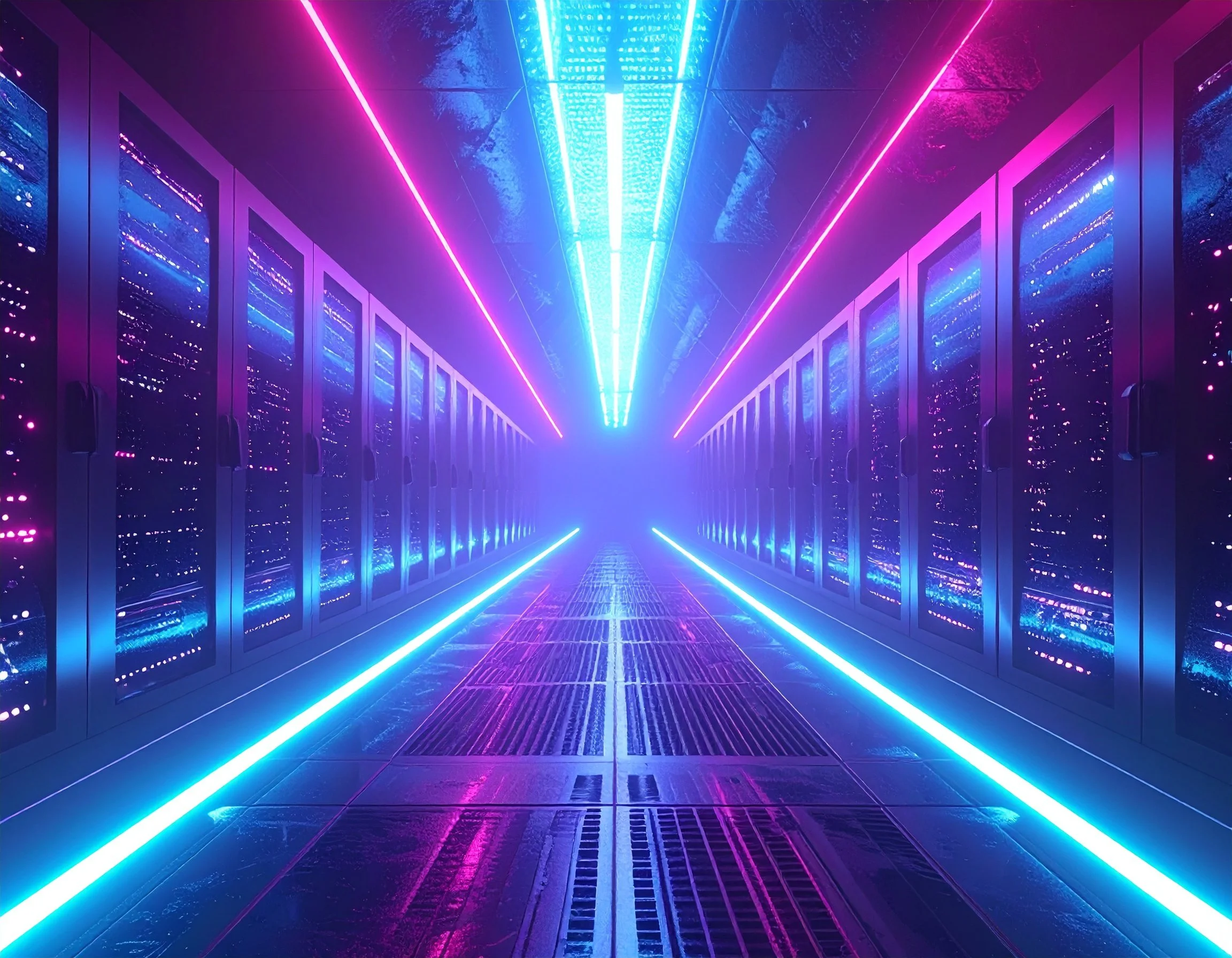 Futuristic data ctr - glowing blue - magenta lights 377850.jpg