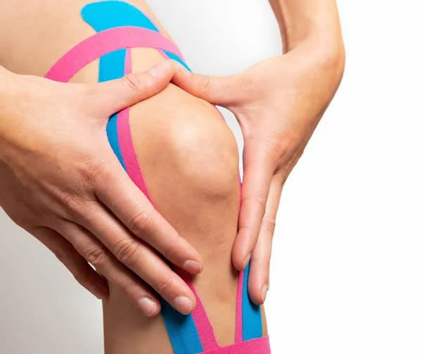 Kinesiotape located on the knee