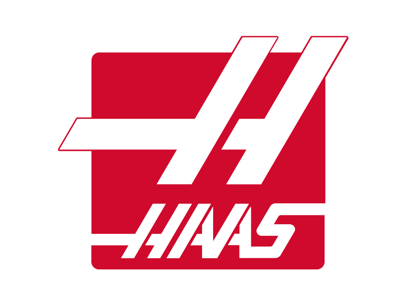 Haas logo with a red background and white stylized text.