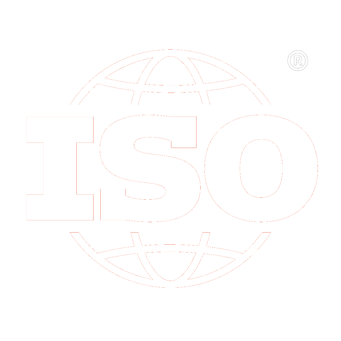 Black background with white text and globe graphic, displaying the ISO logo.