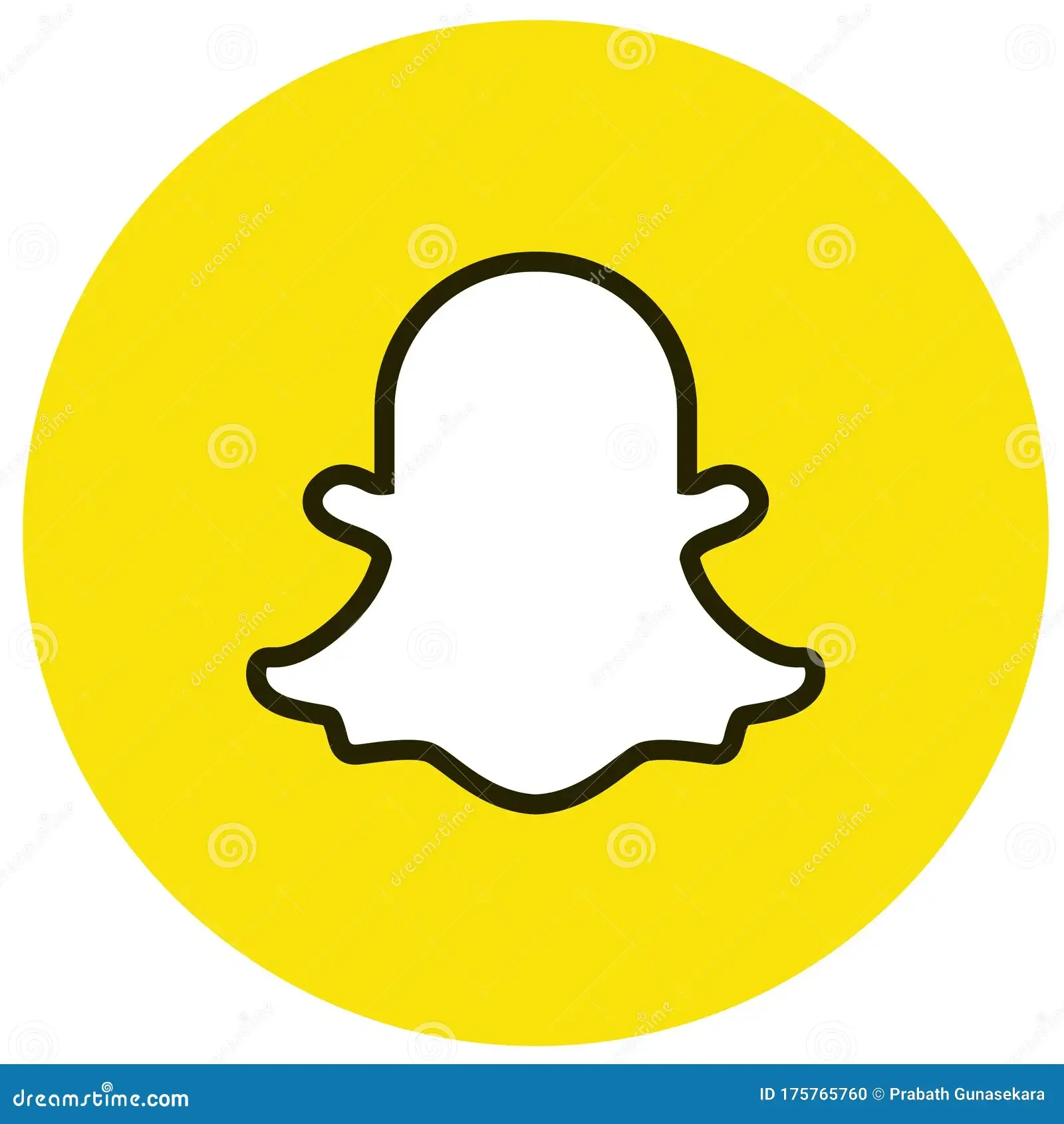 Twitter logo with a ghost outline inside a yellow circle.