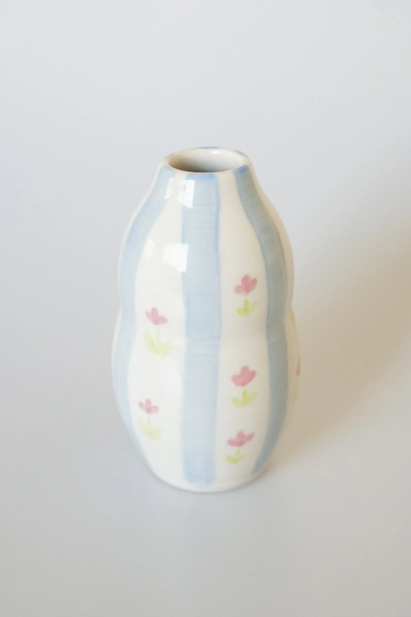 Handmade Cottagecore Pink Floral  Vase