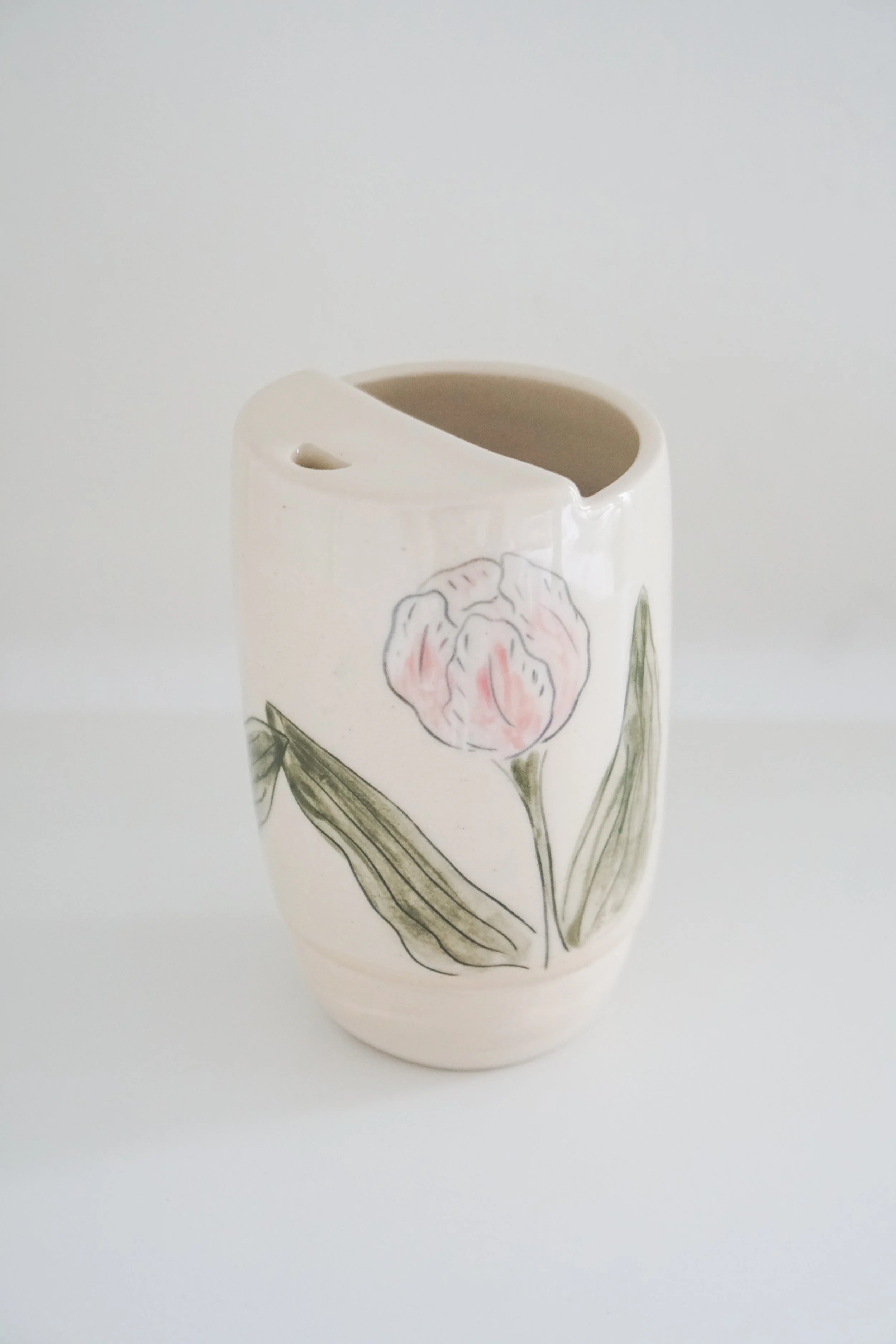 Handmade Etched Tulip Travel To Go Mug