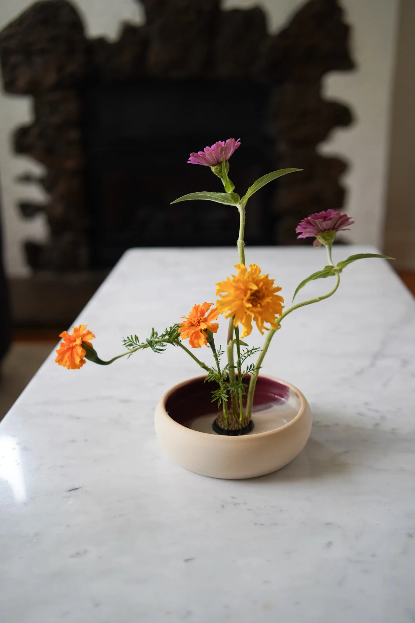 Stoneware Marbled Trinket & Snack Bowl