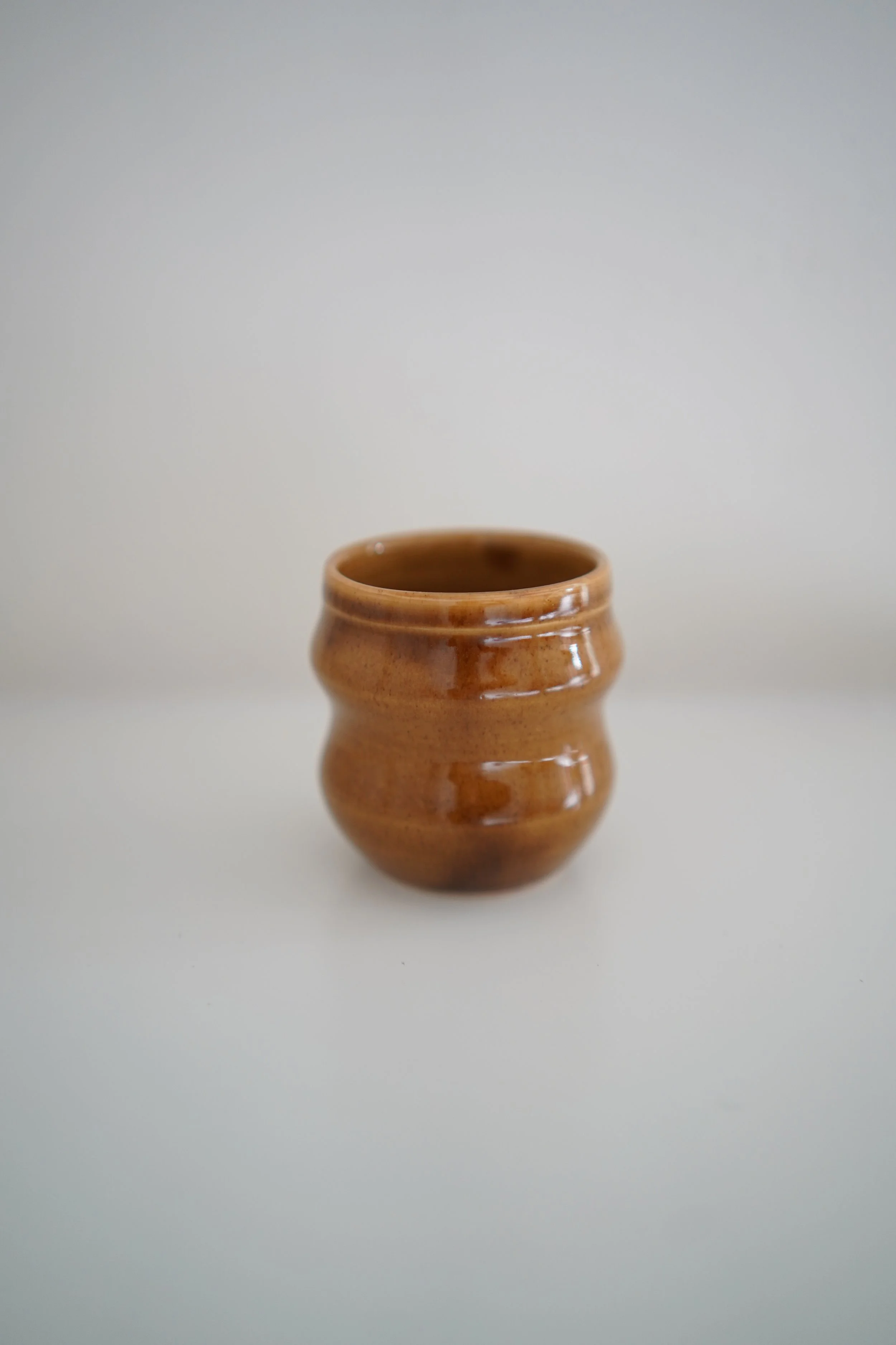 Handmade Curvy Honey Ceramic Cup