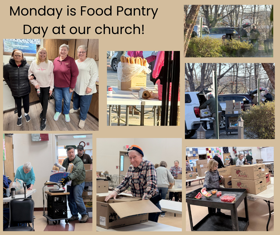 Monday is food pantry at our church.