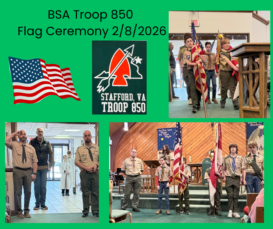 BSA Troop 850 Flag Ceremony 2/8/26