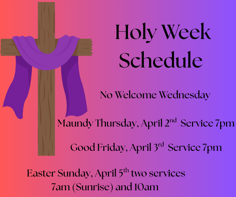 Holy Week schedule