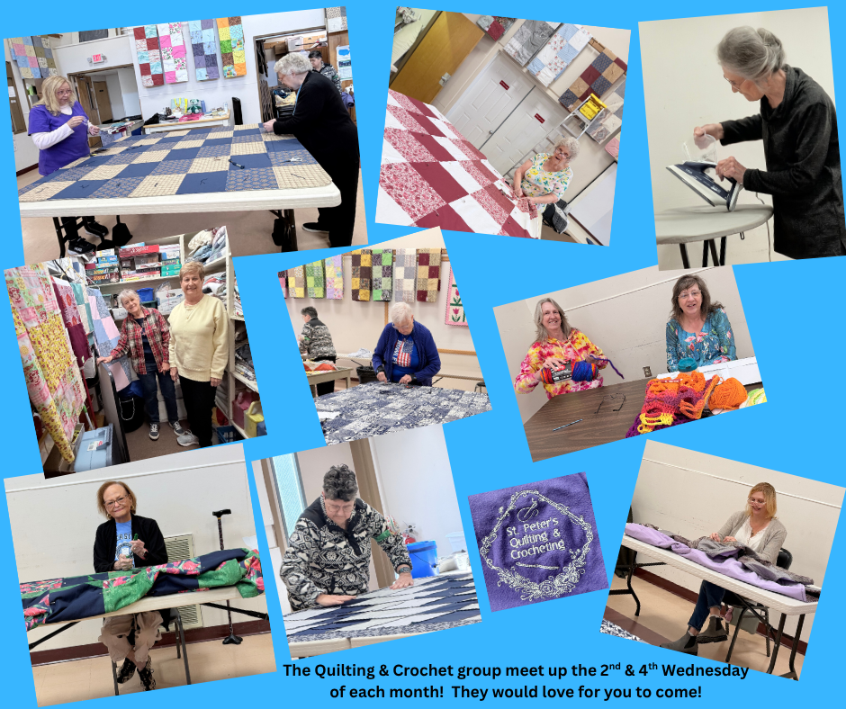 Quilting and Crocheting on April 8th 