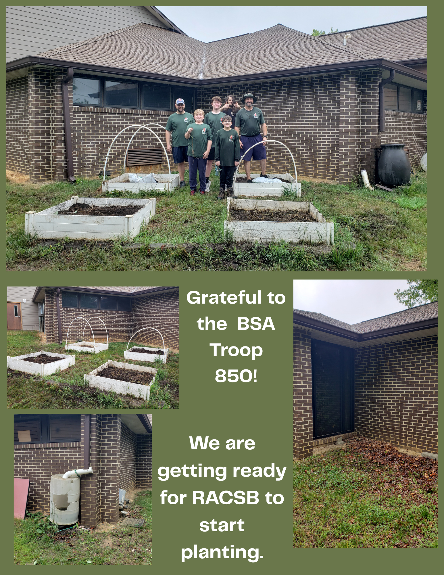 BSA Troop 850 help to clean up our garden