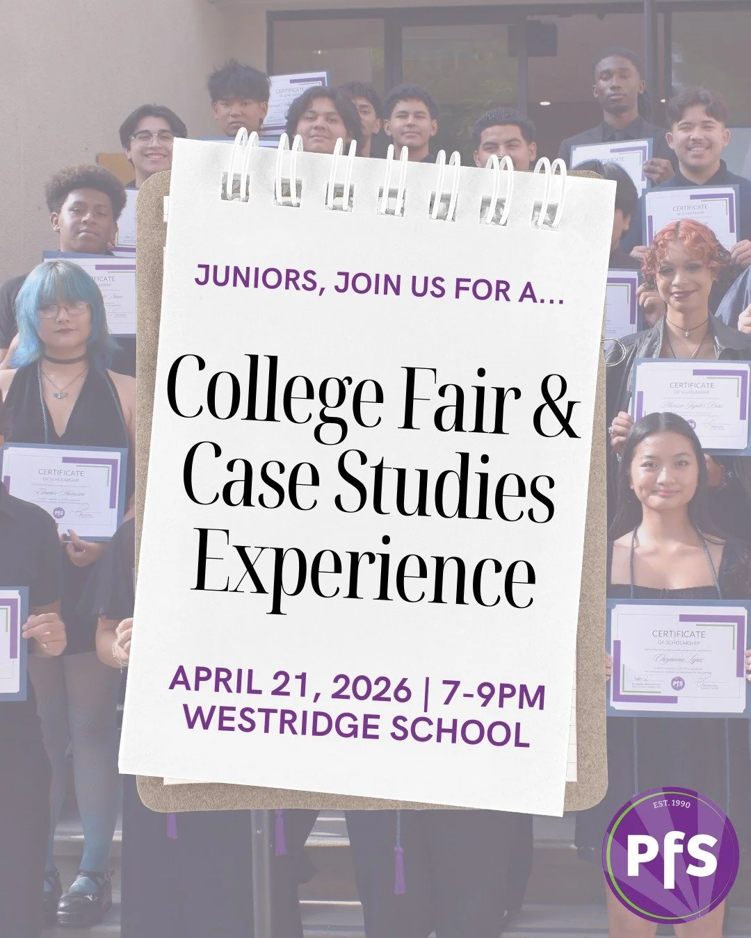 PFS Juniors, you&rsquo;re invited! Be sure to check your email and RSVP, spots are limited. 🎓✨ 

Join us on Tuesday, April 21 from 7:00-9:00 PM for our College Fair &amp; Case Studies Experience. Get a behind-the-scenes look at the college admission