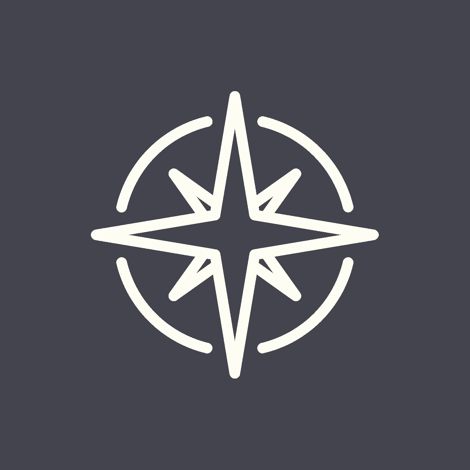 Line drawing of a compass - symbolizing the guidance Stacy offers with interim and fractional leadership for nonprofit organizations at all stages.