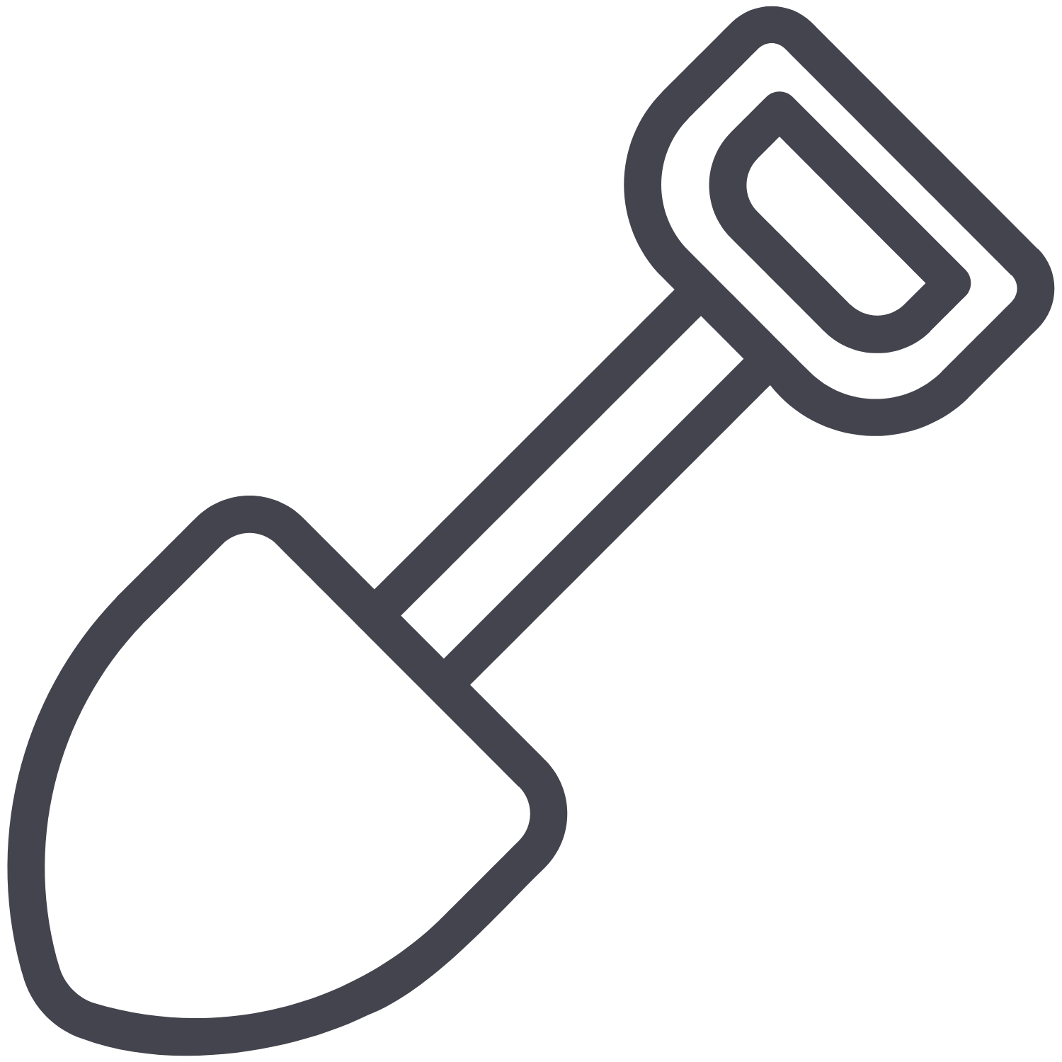 Line drawing of a shovel - symbolizing the foundational work of implementing great campaigns for nonprofits.