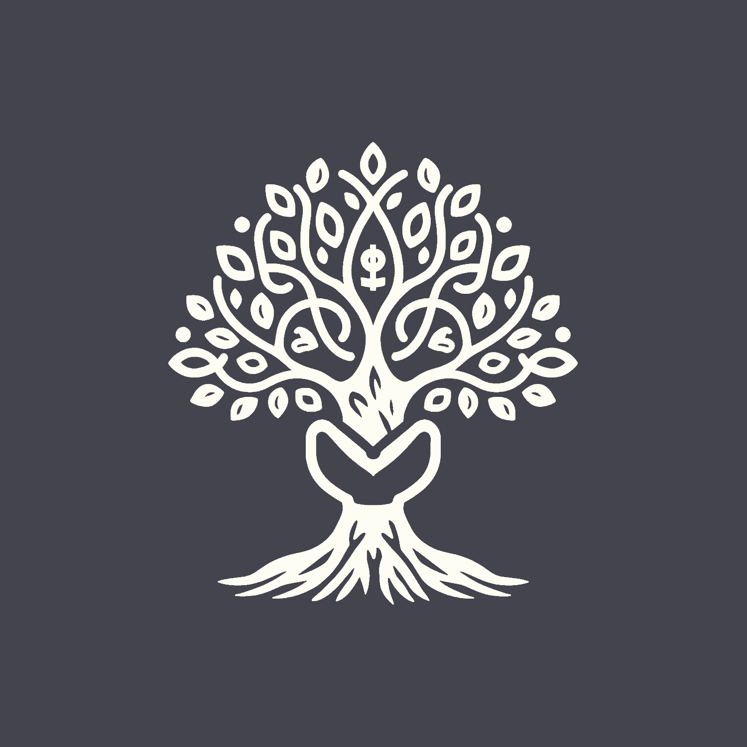 Line drawing of a tree growing out of a heart - symbolizing fundraising strategy build around real capacity for the long term.
