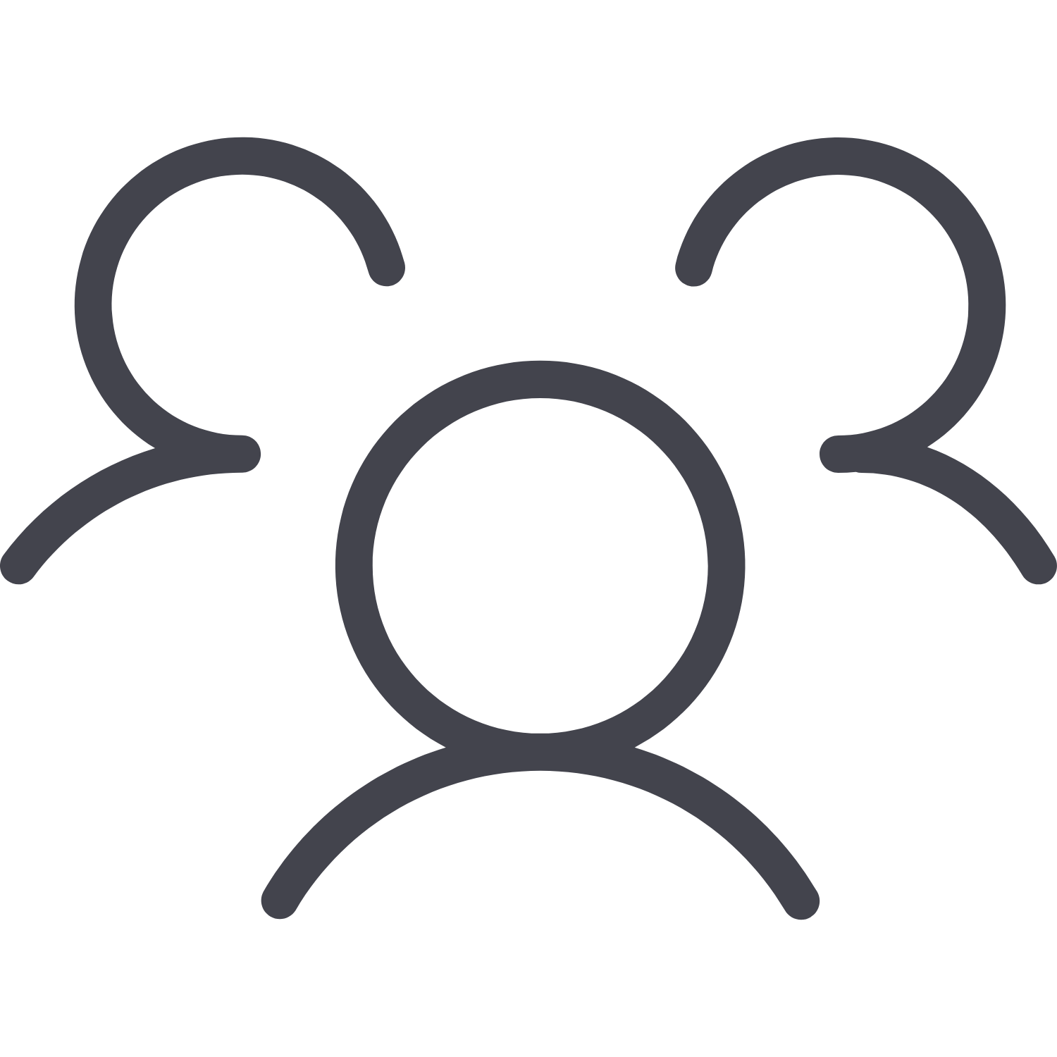 Line drawing of a group of people - symbolizing the deep relationships Stacy can help you cultivate for major gifts development in your philanthropic organization.