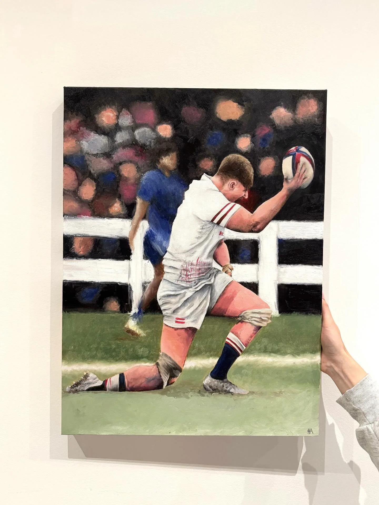 England Debut, Oil Debut 🏴💪🏼✨
Painting an up and coming England Rugby player, oil on canvas. 
I absolutely looooooved doing this painting again, I’ve not painted a person since 2017 which is 8 years ago 🤯🤯 mentaaaal but this