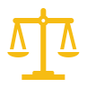 Yellow scales of justice icon