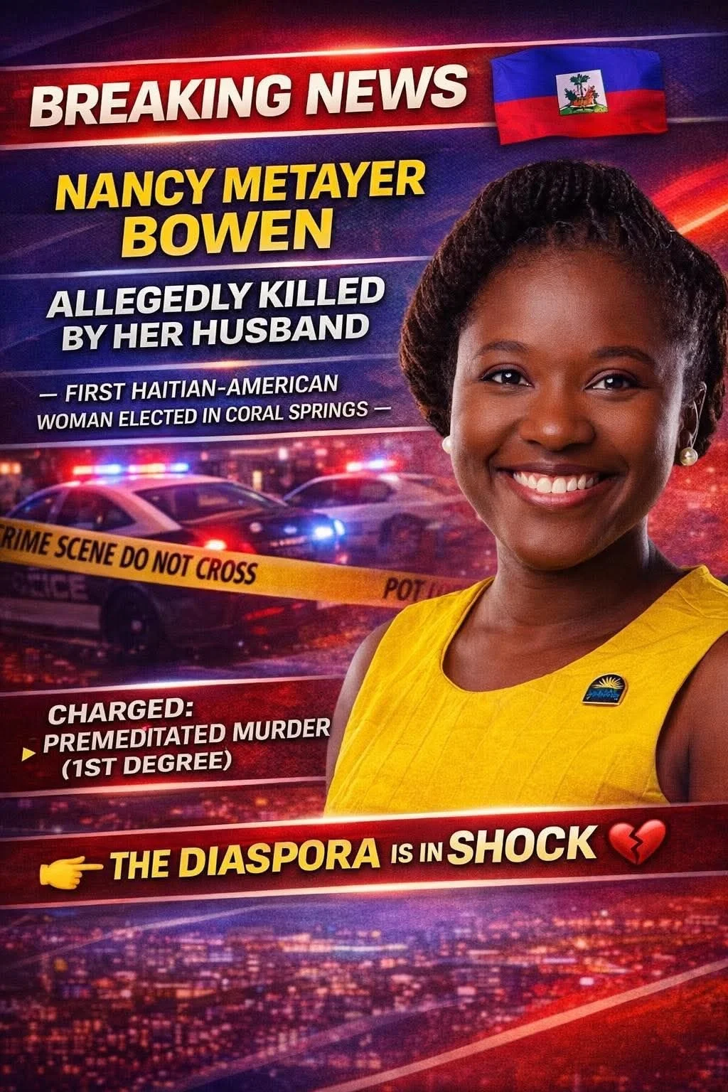 My heart is grieved!! 

This is the second professional Haitian Woman killed in Broward country in Florida in less than 3 months due to domestic violence. As an Intercessor and Watchman born and raised in Haiti 🇭🇹, the Holy Spirit is sounding the a