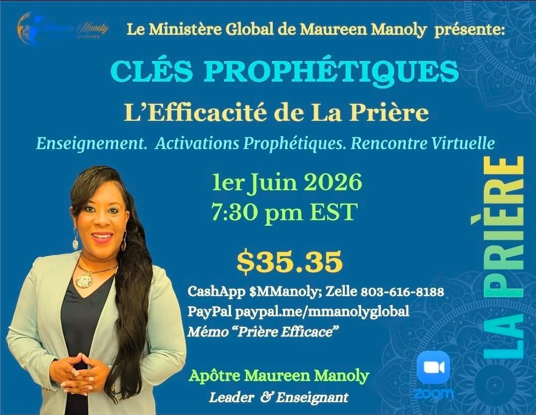 I am so looking forward to meeting with our Haitian community tonight at 7:30 pm EST for our prophetic training on Effectual Prayer!! God is up to something MAJOR. 

Nous vous attendons ce soir pour notre session proph&eacute;tique sur la pri&egrave;