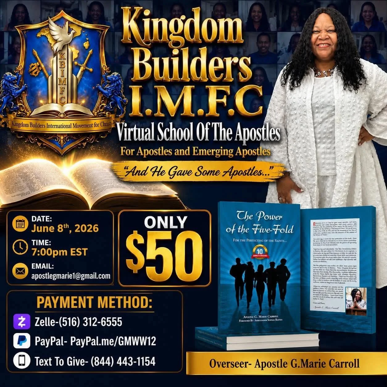 Class is in session tonight at 7:00 pm EST. It is always an honor to attend Apostolic training from one of God&rsquo;s best, my Senior Covenant Leader and Pastor Apostle G Marie Carroll.

Listen, the future belongs to those who are prepared and posit