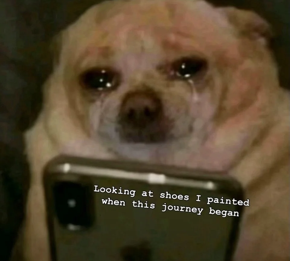 I somehow lost hundreds of photos from 2018-2019 when I used to paint on the floor of my apartment. We&rsquo;ve come a long ways ❤️ Love your community, please.