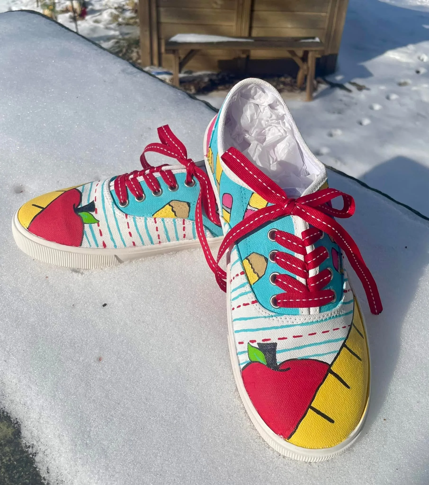 School Teacher Painted Shoes