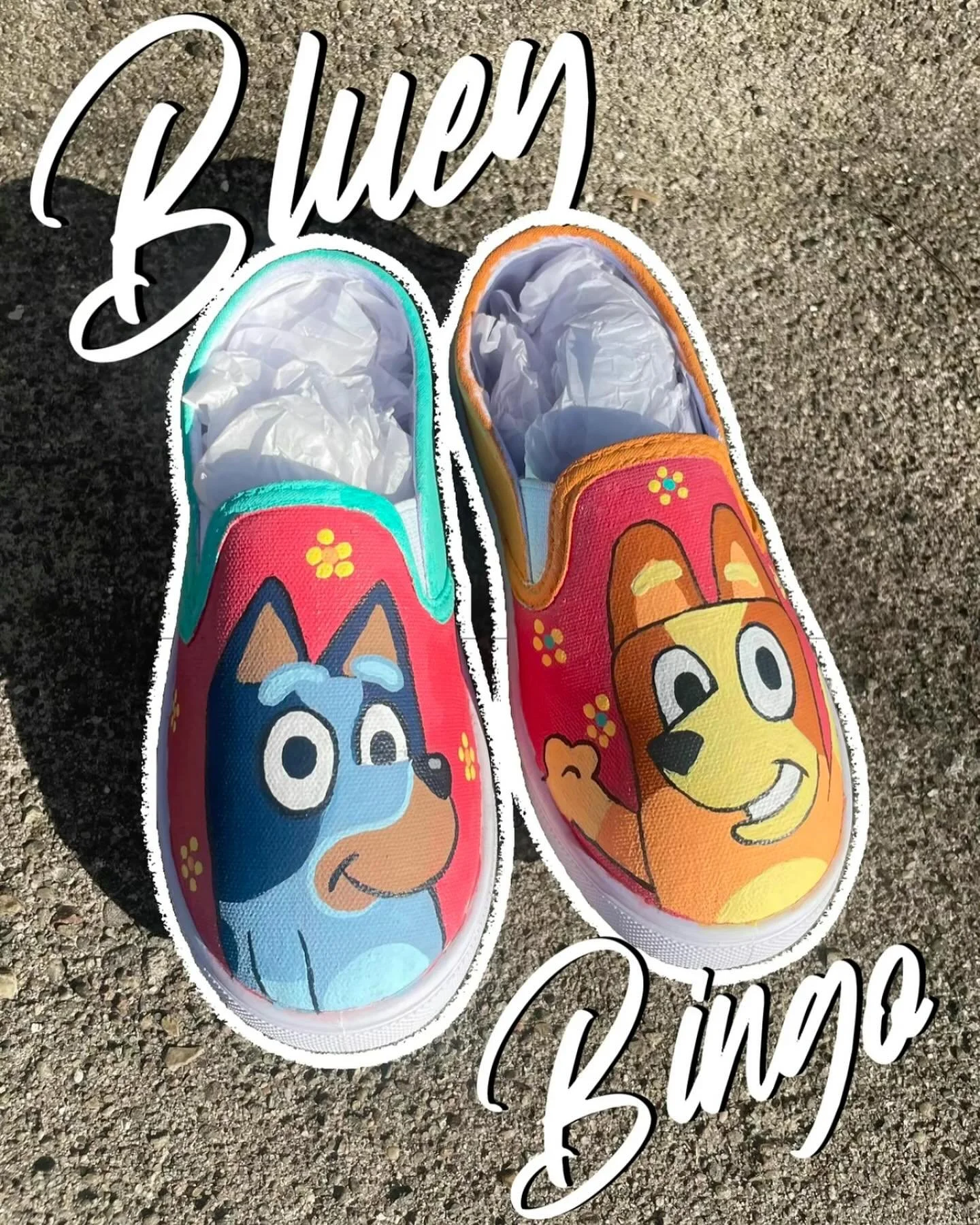 Bluey & Bingo Painted Shoes