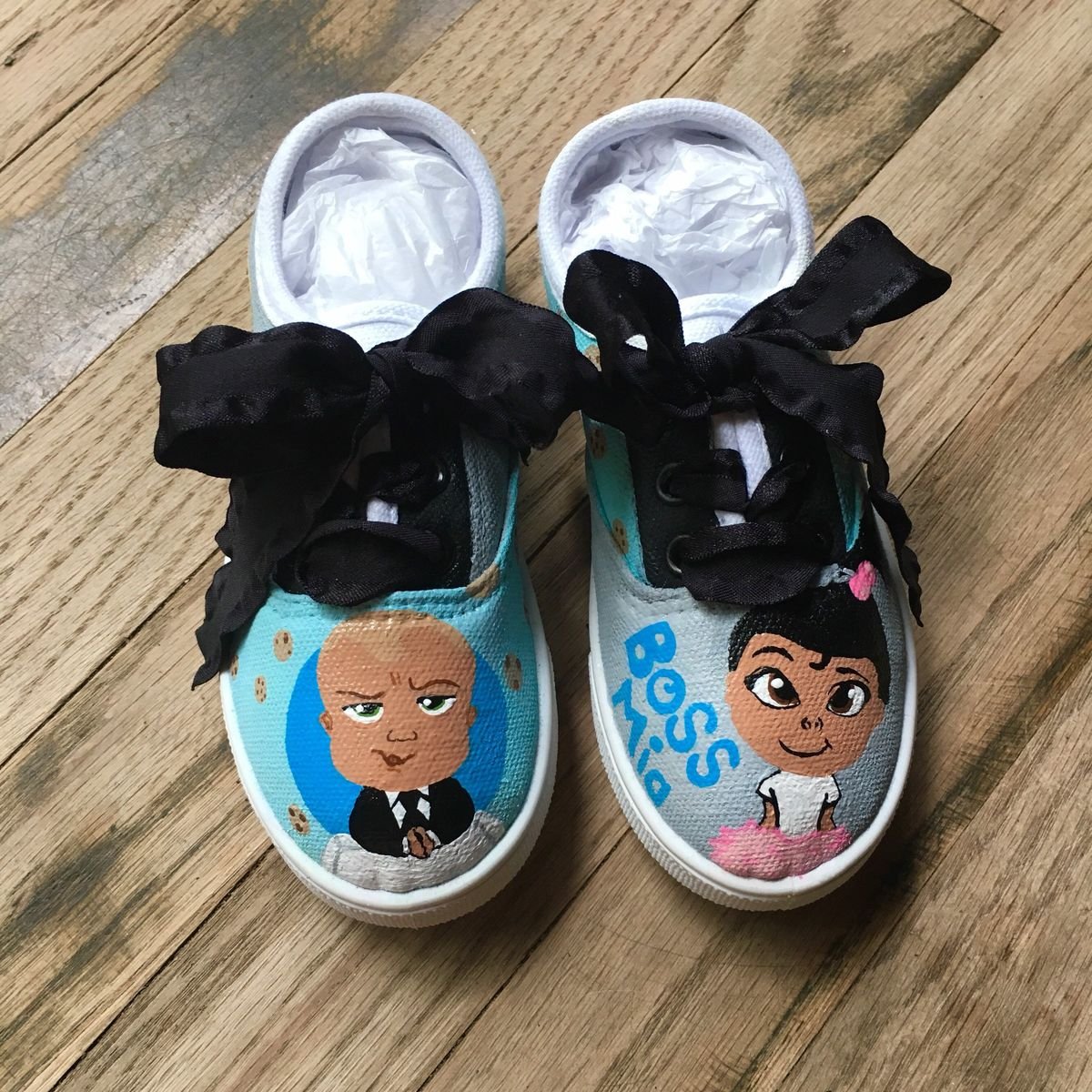 Boss Baby Painted Shoes