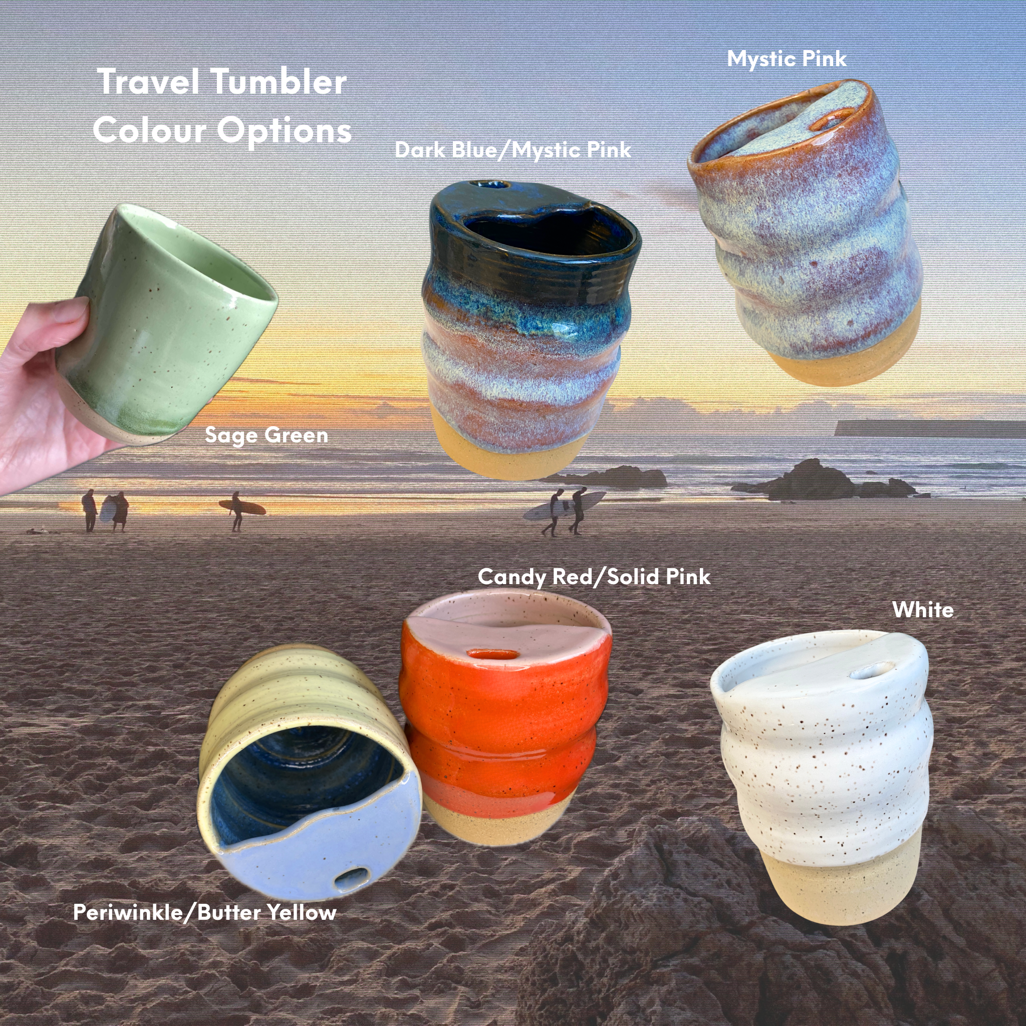 Pre-Order: Handmade Wavy Travel Tumbler