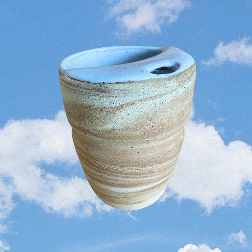 Ceramic Travel Tumbler – Handmade Stoneware Cup with Lid