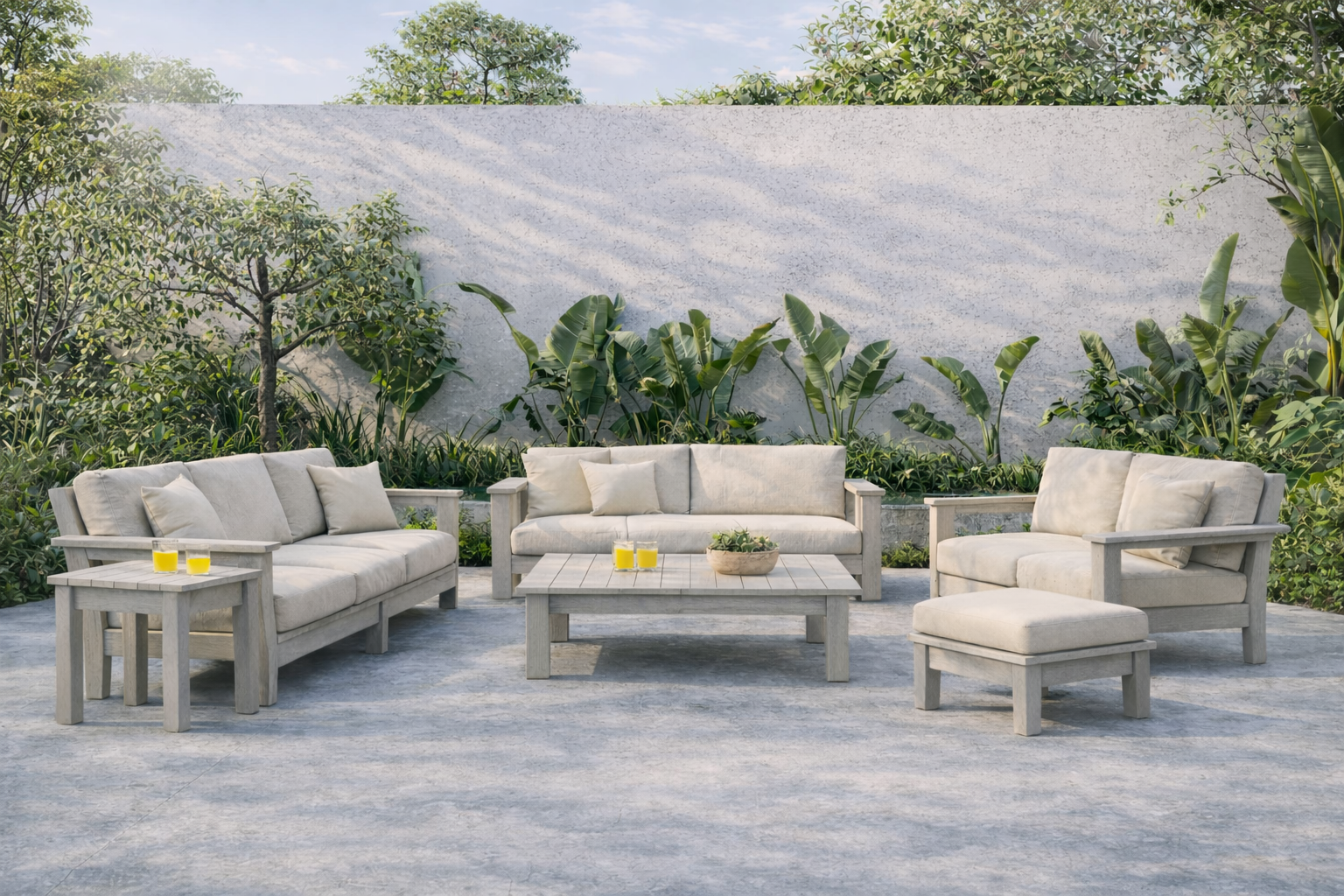 The Courtyard Collection 

Courtyard Sofa (LLIISS72) $2,245

Courtyard Loveseat | $1680
Courtyard Chair | $1045
Courtyard Ottoman | $530
Courtyard Coffee Table | $495
Courtyard End Table | $335

Shown in Pale Aspen