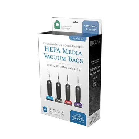 Riccar RLHC-6 Hepa Bags Charcoal Infused R10S R10D R10P R10S AND Type L 6-Pk