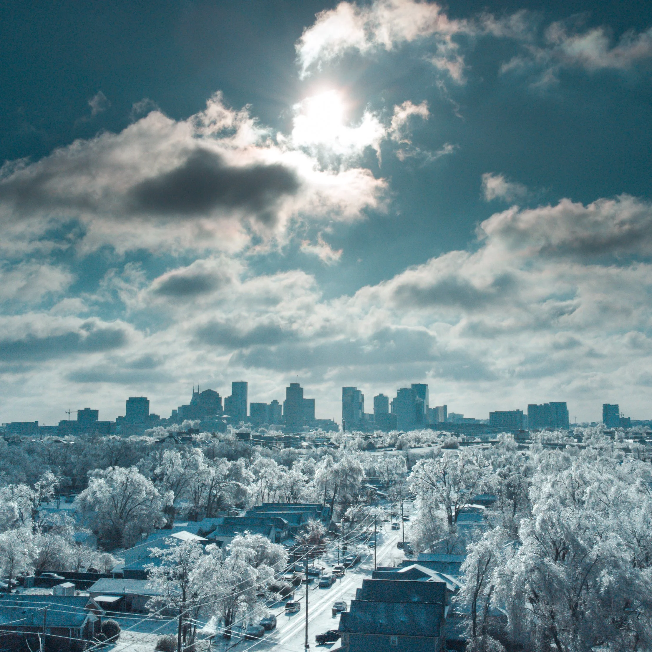 Aerial Nashville Ice Storm 2026