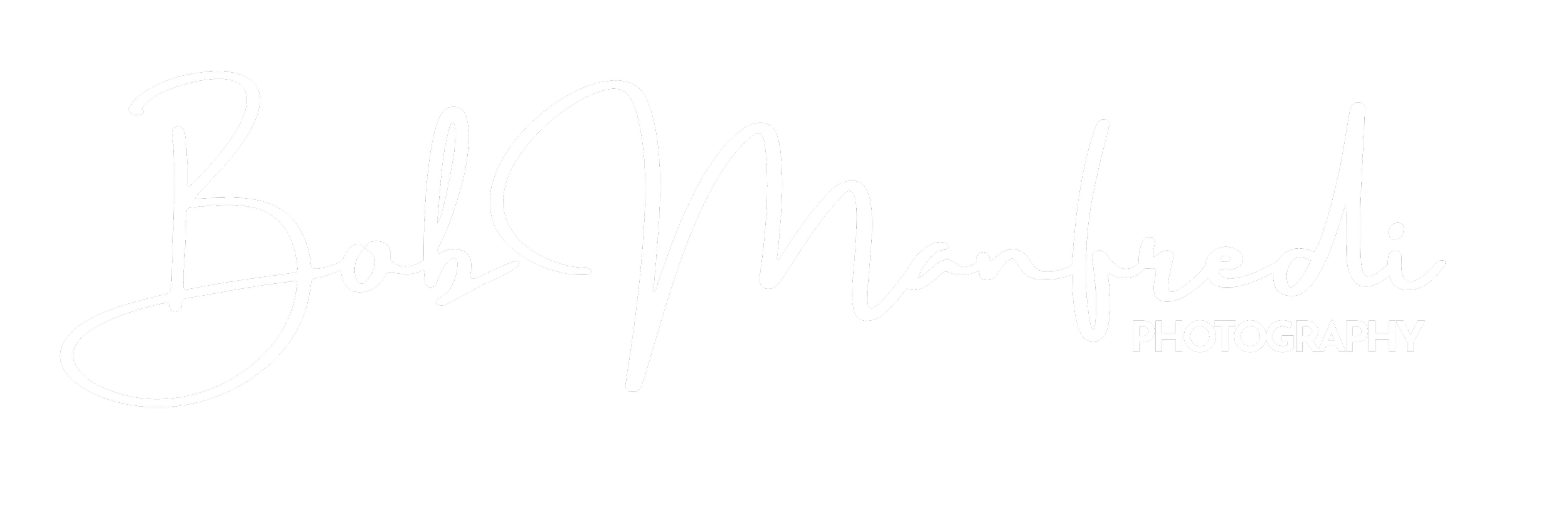 Logo for Bob Mahpedi Photography with white cursive text on black background.