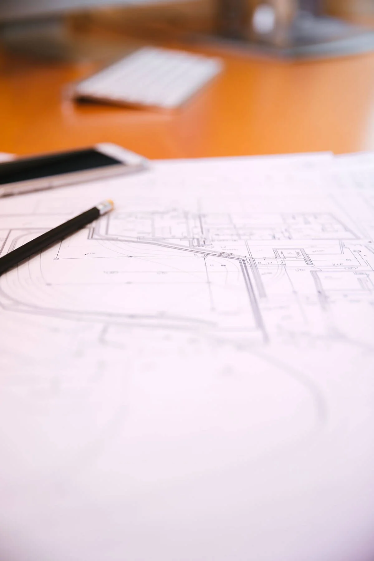 a building plan on a table
