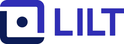 Close-up of the LILT logo in blue with stylized letters.
