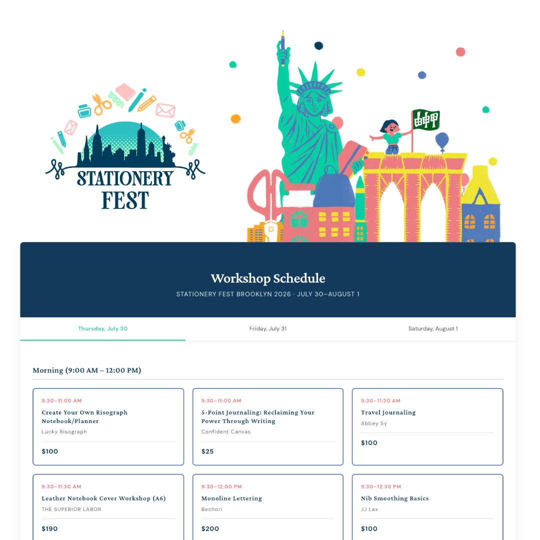 The Workshop Schedule Is Live! Here's What to Know.