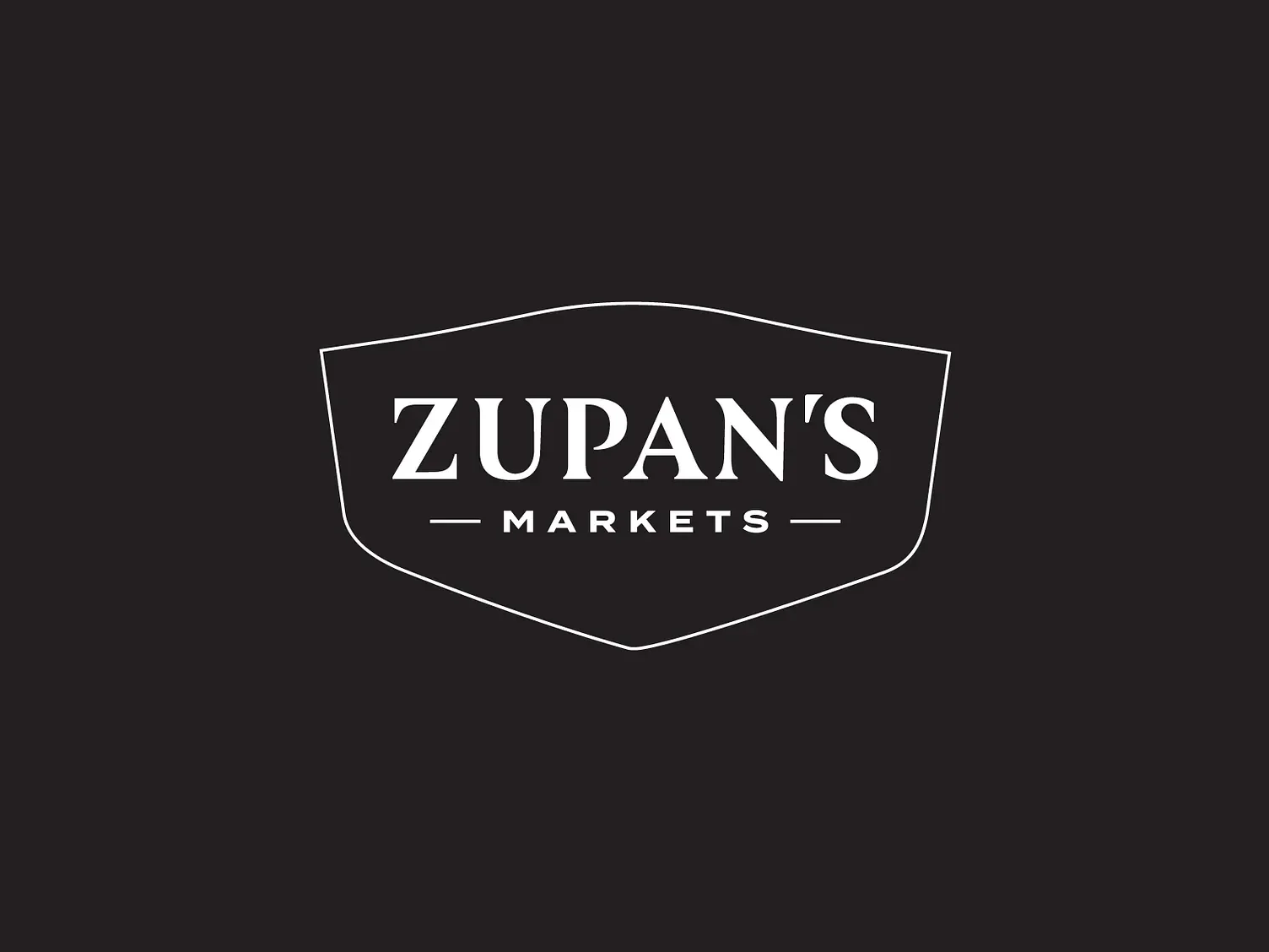 Zupan's Markets Logo with white text and black background