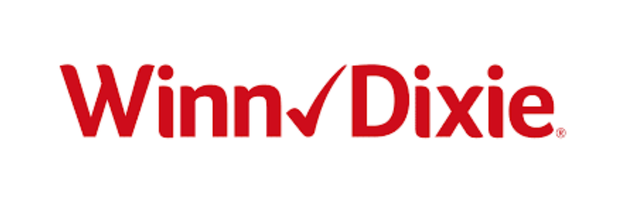 Winn Dixie Logo in red with a checkmark in the center.